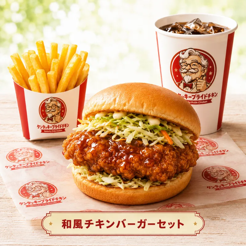 和風チキンバーガーセット